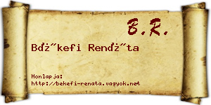 Békefi Renáta névjegykártya